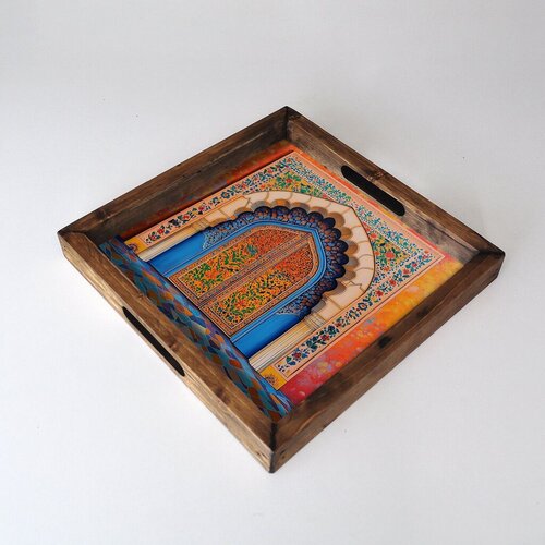 Aberto Design Poslužavnik REF056 35 x 35 x 4 cm, Šareni Cene