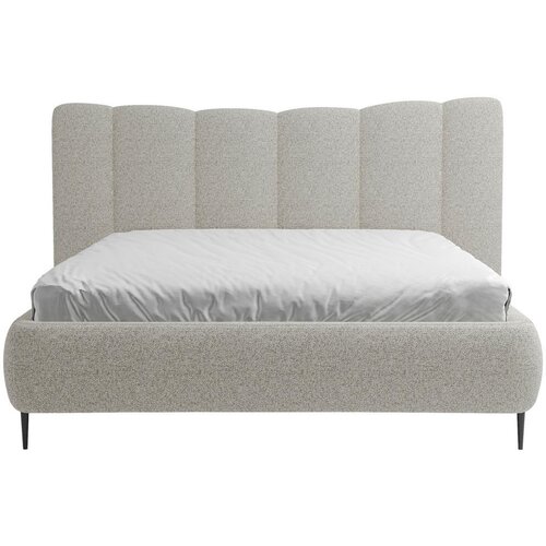 MID.YOU OBLAZINJENA POSTELJA 180 cm x 200 cm , les, tekstil, leseni material svetlo siva Slike
