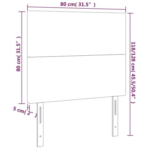  Uzglavlje bijelo 80x5x118/128 cm od umjetne kože Slike