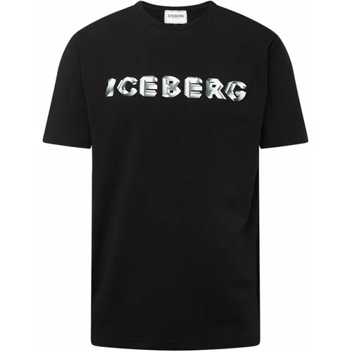 Iceberg Majica siva / crna / bijela