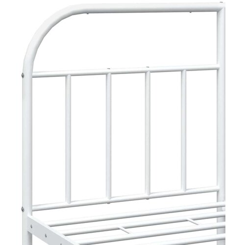 VidaXL Metalni okvir za krevet s uzglavljem bijeli 183x213 cm Slike