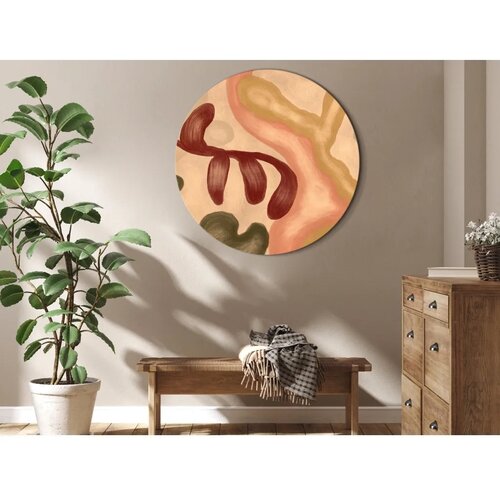  Okrugla slika - Colorful shapes – worn-out figures in lime wash technique 40x40 Cene