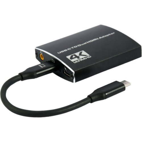  USB adapter Type-C to dual HDMI adapter, 4K 60Hz, black, GEMBIRD, A-CM-HDMIF2-01 Cene