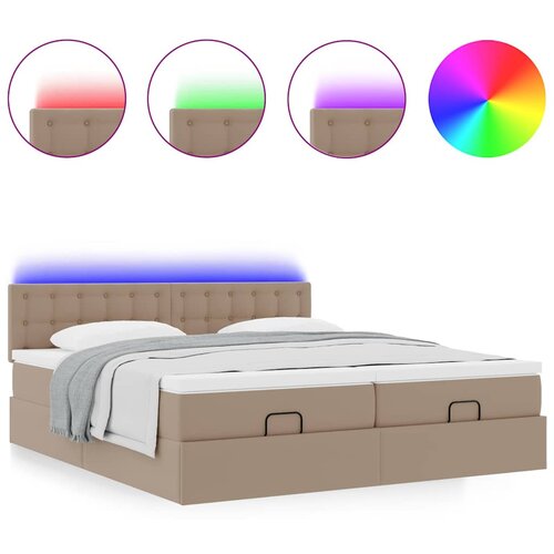 vidaXL Okvir kreveta s madracima cappuccina 180x200cm umjetna koža Cene