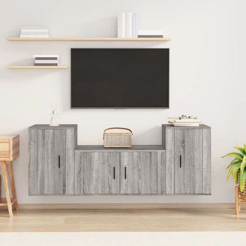 vidaXL 3-dijelni set TV ormarića boja hrasta sonome konstruirano drvo Cijene