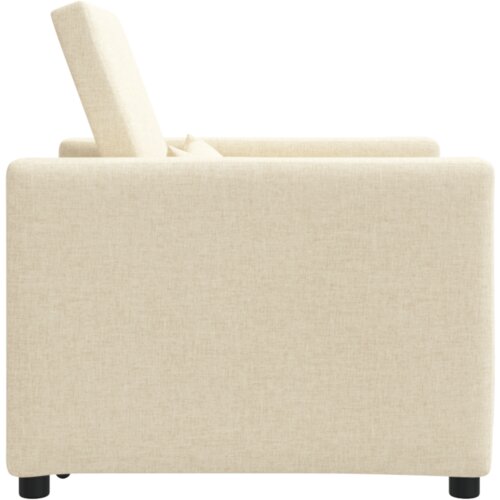  3-u-1 Singl Sofa Krevet Pretvarač Krem Tkanina Slike