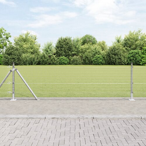 vidaXL varjena žična ograja s 13 stebrički z ruba 0.5x100 m pocinkano jeklo Cene