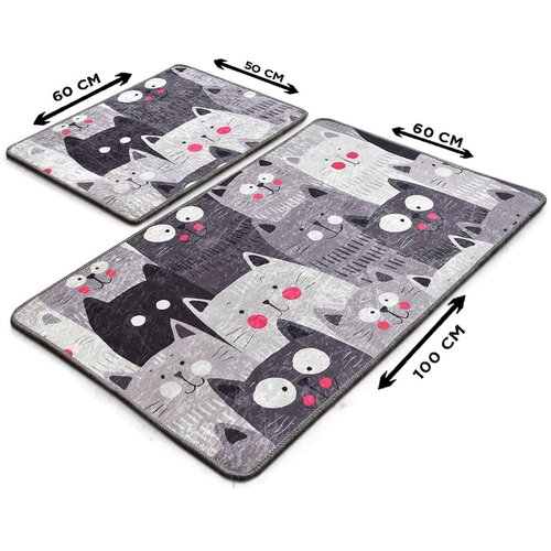 Foutastic Sive kupaonske prostirke u setu 2 kom 60x100 cm Meow &amp;ndash; Slike