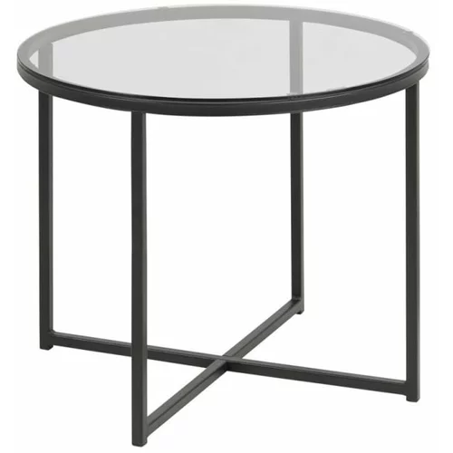 Actona Stranska mizica s steklenim vrhom Cross , ⌀ 55 cm