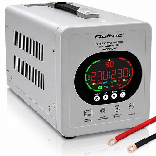 Qoltec Zasilacz awaryjny UPS Pure Sine Wave | 1000VA /720W | Przetwornica 12 /230V z AVR | LCD | LiFePO4 AGM GEL Cijene