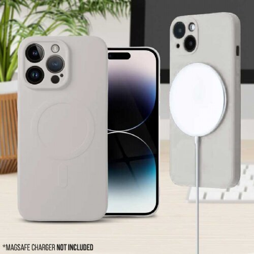 Onasi silikonski ovitek MagSafe za iPhone 14 Plus - mat bel Cene
