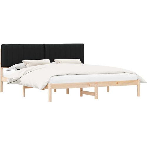 vidaXL Posteljni okvir z oblazinjenim vzglavjem Črna 180 x 200 cm Cene