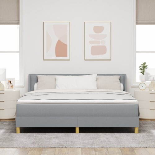  Postelja z vzmetnico Svetlo siva 200 x 180 cm Poliester, (5000128507) Cene
