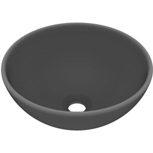 Maison Chic Razko&amp;scaron;en Umivalnik - Kopalna umivalnik - Lavabo okrogel mat temno siv 32,5x14 cm keramičen, (21684883) Slike