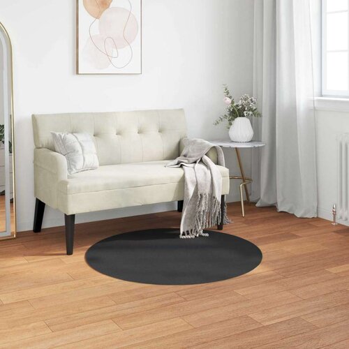  Faux Rabbit Fur Rug Olite Crna Ø 100 cm Poliester Cene