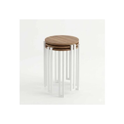 Hanah home Set 3 stočića Palma Walnut White Cene
