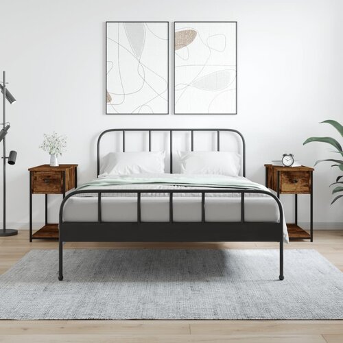 VidaXL Noćni ormarići 2 kom boja hrasta 30x60x60 cm konstruirano drvo Slike