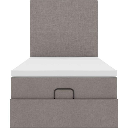 VidaXL otomanski okvir kreveta s madraca smeđesivi 90x200cm od tkanine Slike