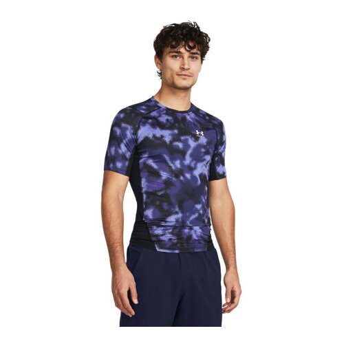 Under Armour UA HeatGear Printed Compression SS Shirt, Starlight/White - XL, (21576258) Cene