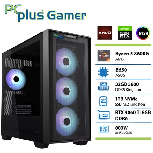 PC PLUS pcplus gamer ryzen 5 8600G 32GB 1TB nvme ssd rtx 4060 ti 8GB gaming namizni računalnik, (21664414) Cene