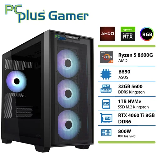 PC PLUS pcplus gamer ryzen 5 8600G 32GB 1TB nvme ssd rtx 4060 ti 8GB gaming namizni računalnik, (21664414)