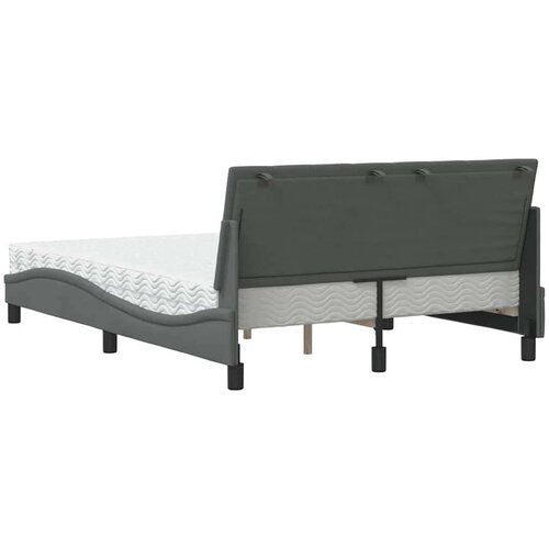 VidaXL krevet s madracem tamnosivi 140x190 cm od tkanine Slike