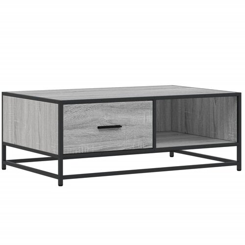 Maison Chic Klubska mizica - kavna mizica - Nizka mizica siva sonoma 90x57x35 cm inženirski les in kovina, (21752879) Cene
