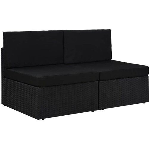  Modularni dvosjed od poliratana crni Cijene