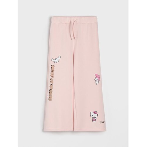Sinsay Wide leg hlače s mješavinom viskoze Hello Kitty and Friends Cene