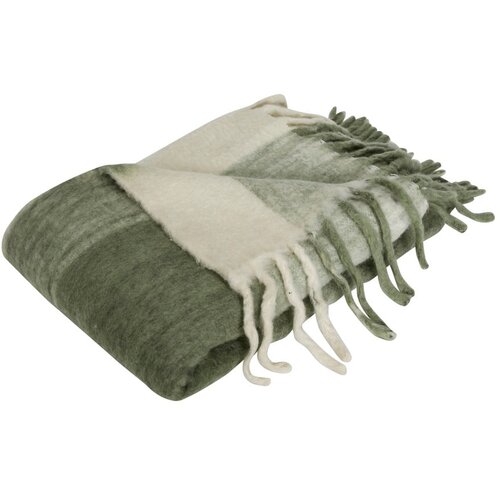 Hübsch Bijelo-zelena deka 200x140 cm Inlet Cijene