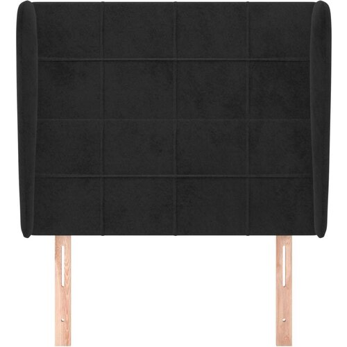  Uzglavlje s u&amp;scaron;ima crni 103x23x118/128 cm bar&amp;scaron;unasti Slike