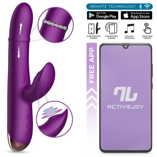 INTOYOU App Series Sendel Up&amp;amp;Down Beads Ring &amp;amp; Pulsation App Vibrator Purple Slike