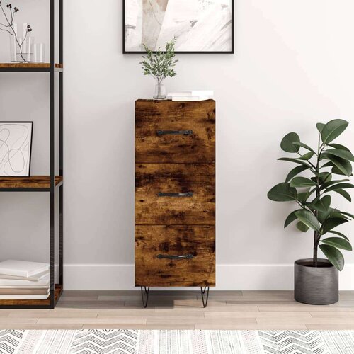  Komoda boja dimljenog hrasta 34 5x34x90 cm konstruirano drvo Slike