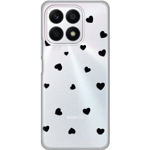  Silikonska maska za Honor X8a Hearts Print Skin providna Slike