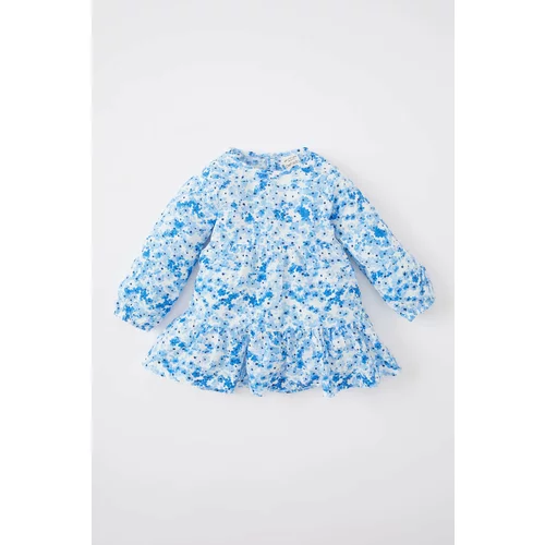 Defacto Baby Girl Floral Long Sleeve Textured Dress
