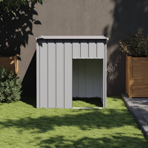 vidaXL Pasja uta s streho svetlo siva 110x103x109 cm pocinkano jeklo Cene