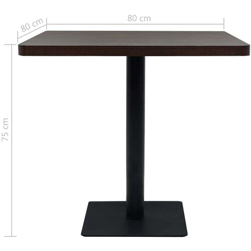 VidaXL kvadratni stol za bistro od mdf-a i čelika 80x80x75 cm tamni pepeljasti Slike