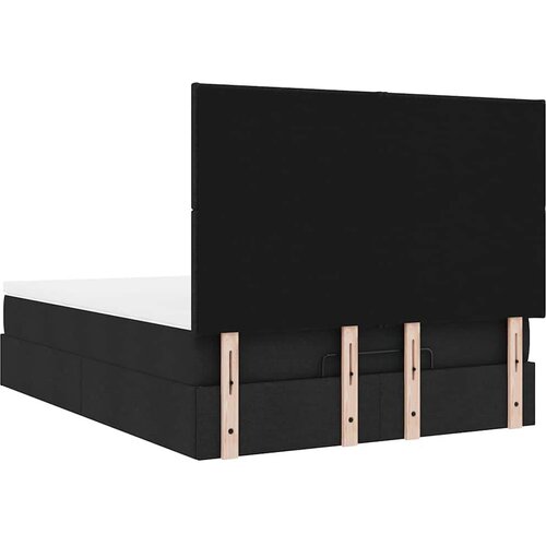 VidaXL otomanski okvir kreveta s madracem crni 140x200cm od tkanine Slike