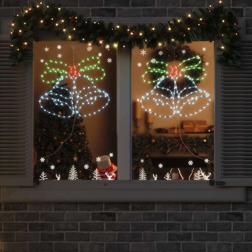 vidaXL Božična zvonček med 144 LED večbarvno 56 x 46 cm PVC Cene