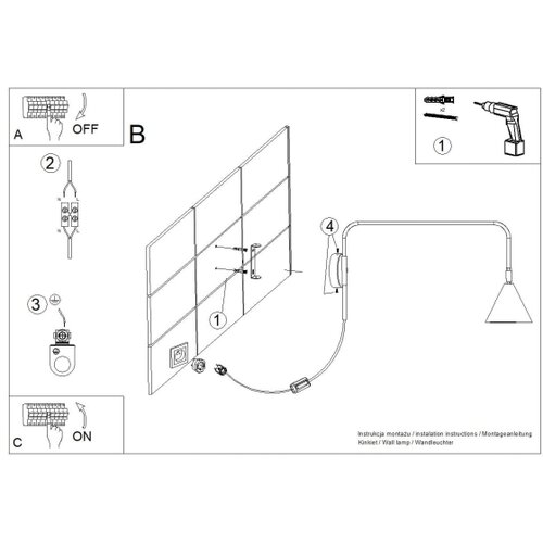 Sollux SL.1696 - zidna lampa nox 1xE14/10W/230V bela Slike