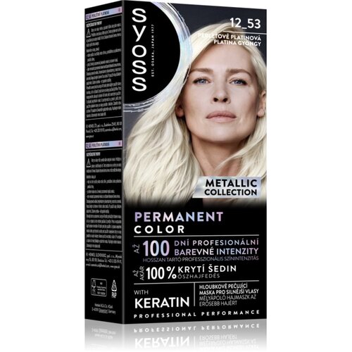 Syoss Color Metallic Collection permanentna barva za lase odtenek 12_53 Platinum Pearl 1 kos Slike