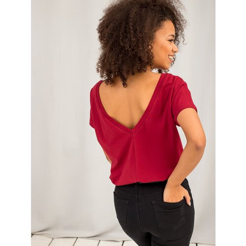 BASIC Feel Good T-shirt-RV-TS-4662.86-burgundy Cijene