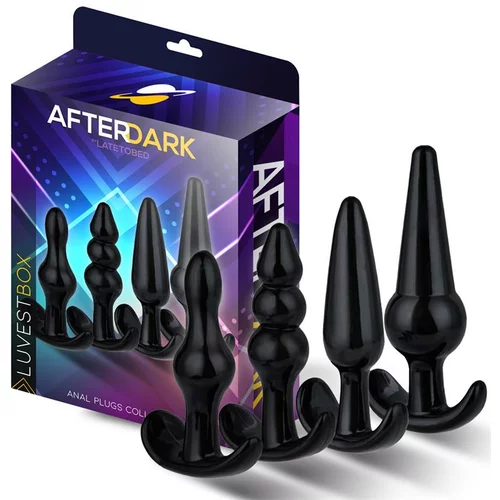 Afterdark Luvest Box Silicone Anal Plugs Collection Black 4 pack