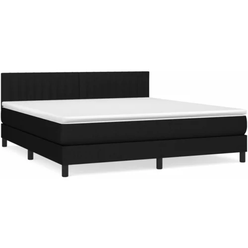 vidaXL Box spring postelja z vzmetnico črna 180x200 cm blago, (20791710)