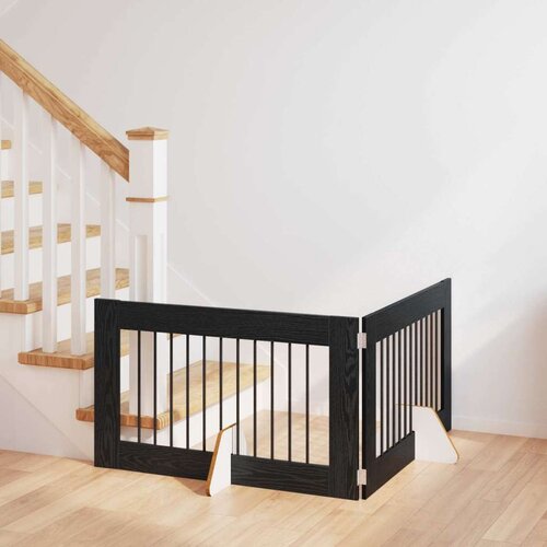  Vrata za pse z stojali 2 pcs Črni hrast 100 x 60 cm, (5000232769) Cene