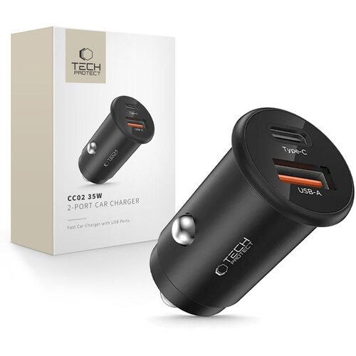 TECH-PROTECT AVTOPOLNILEC 2-PORT USB PD35W QC3.0 ZA TABLICE APPLE, (5000306018) Slike