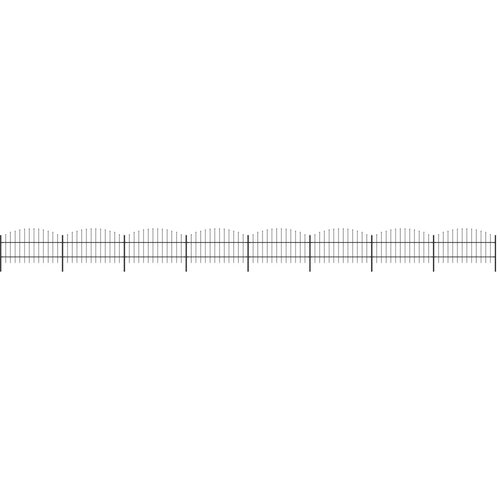 VidaXL vrtna ograja s koničastimi vrhovi jeklo (0,75-1)x13,6 m črna Slike