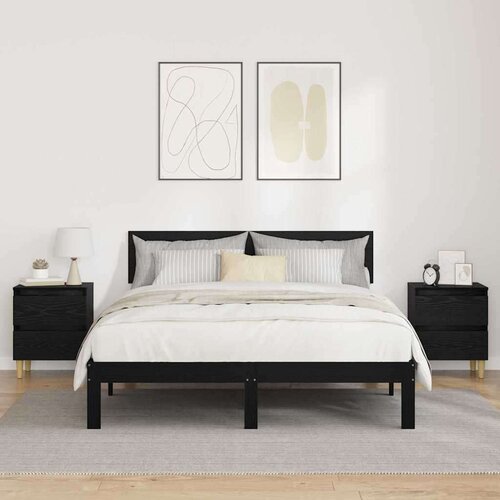 VidaXL Ormarić za krevet Crni hrast 40 x 35 x 50 cm Konstruirano drvo Slike