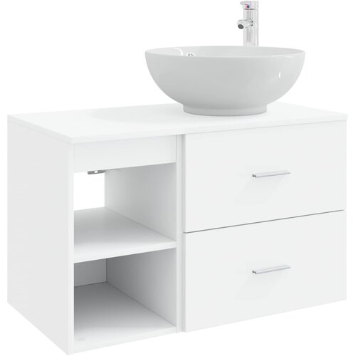 vidaXL Komplet pohi&scaron;tva za kopalnico 2 pcs Bela Inženirski les, (5000245925) Cene