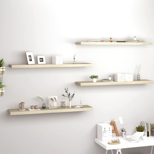 vidaXL Plutajuće zidne police 4 kom boja hrasta 120x23,5x3,8 cm MDF Cijene